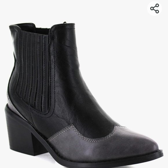 Seven7 Women's Tuxedo Tex Cowboy Vegan Leather Boots - Picture 2 of 8